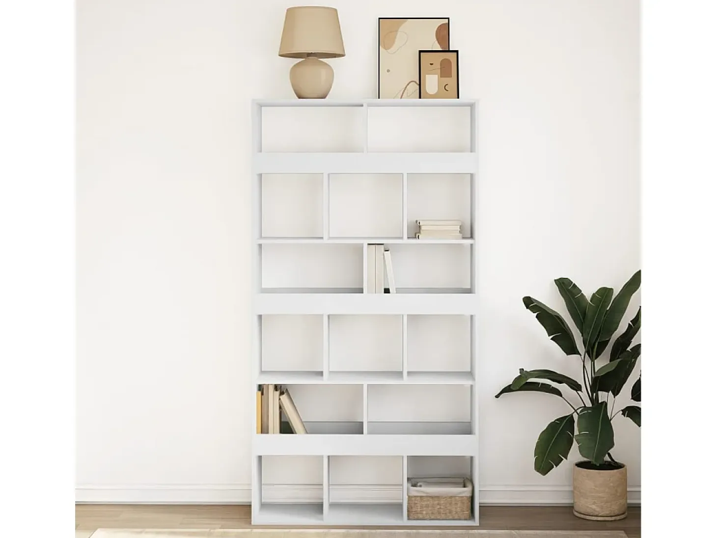 Estantería de madera de ingeniería blanca 100x33x187,5 cm