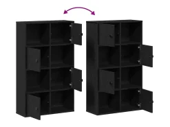 Estantería de madera de ingeniería roble negro 60x24x101,5 cm