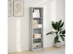 Estantería de madera de ingeniería gris Sonoma 40x24x143 cm