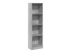Estantería de madera de ingeniería gris Sonoma 40x24x143 cm