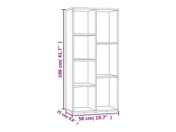 Estantería de madera de ingeniería gris 50x25x106 cm