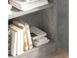 Estantería de madera de ingeniería gris hormigón 80x24x109 cm