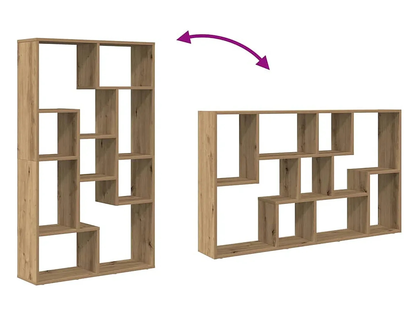 Estantería de madera de ingeniería roble artisian 72x20x120 cm