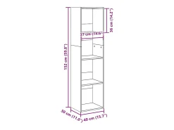 Estantería de madera de ingeniería roble artisian 40x30x152 cm