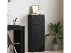 Estantería de madera de ingeniería roble negro 40x24x102 cm