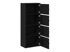 Estantería de madera de ingeniería roble negro 40x24x102 cm