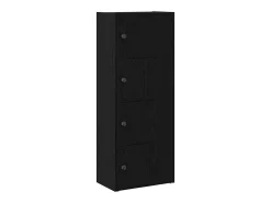Estantería de madera de ingeniería roble negro 40x24x102 cm
