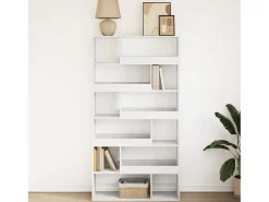 Estantería de madera de ingeniería blanca 100x33x187,5 cm