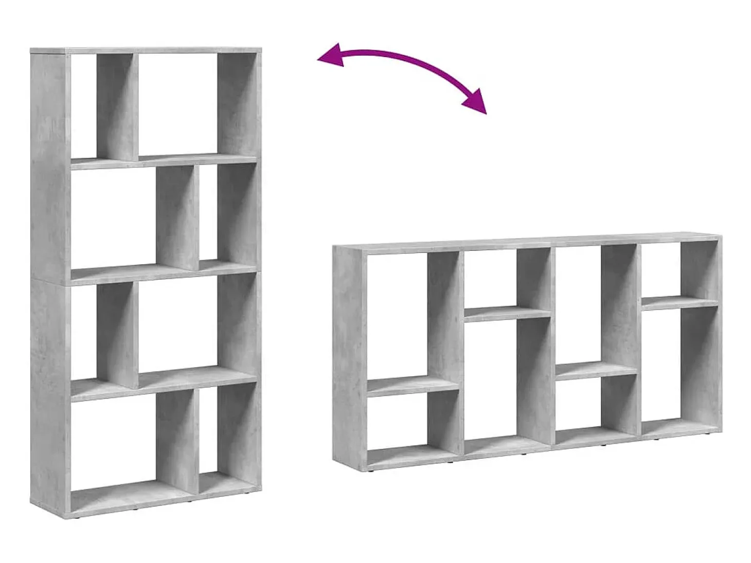 Estantería de madera de ingeniería gris hormigón 60x20x120 cm