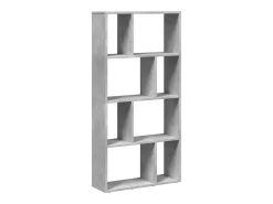Estantería de madera de ingeniería gris hormigón 60x20x120 cm
