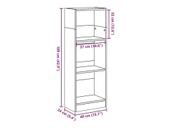 Estantería de madera de ingeniería marrón roble 40x24x109 cm