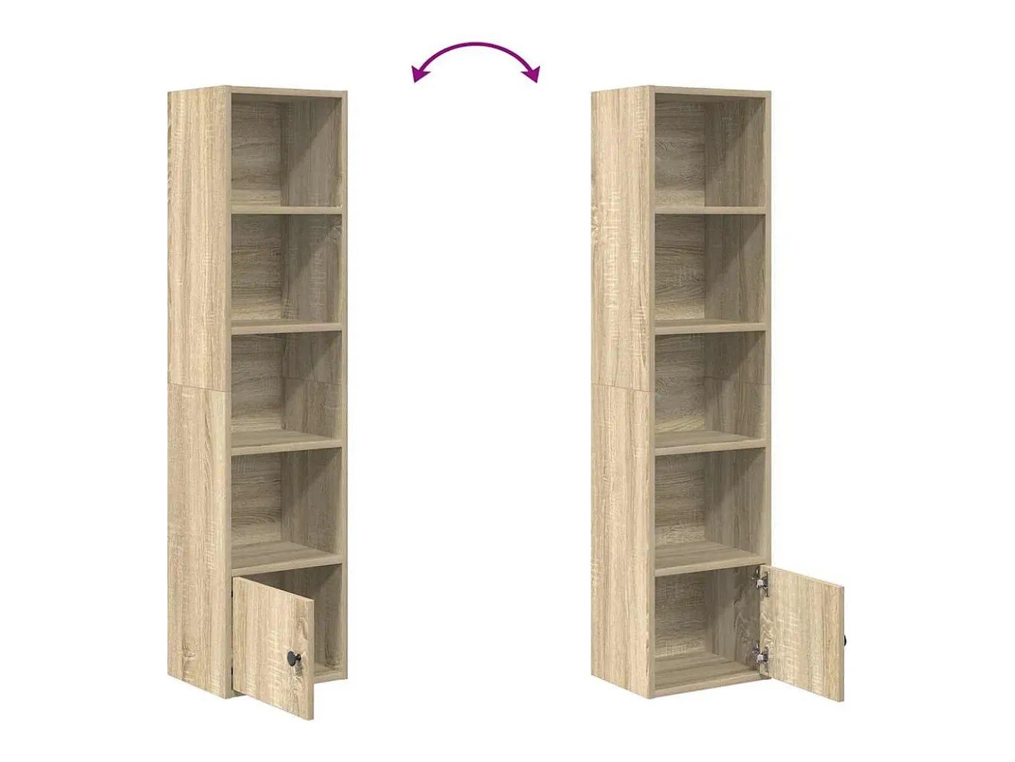 Estantería de madera de ingeniería roble sonoma 31x24x127 cm