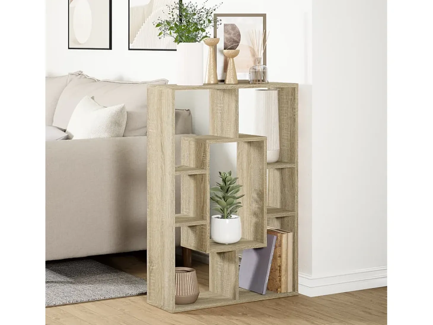 Estantería de madera de ingeniería roble Sonoma 63x20x90 cm