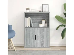 Estantería de madera de ingeniería gris sonoma 60x24x85 cm