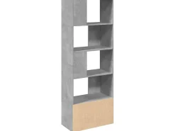 Estantería de madera de ingeniería gris hormigón 70x36x189 cm