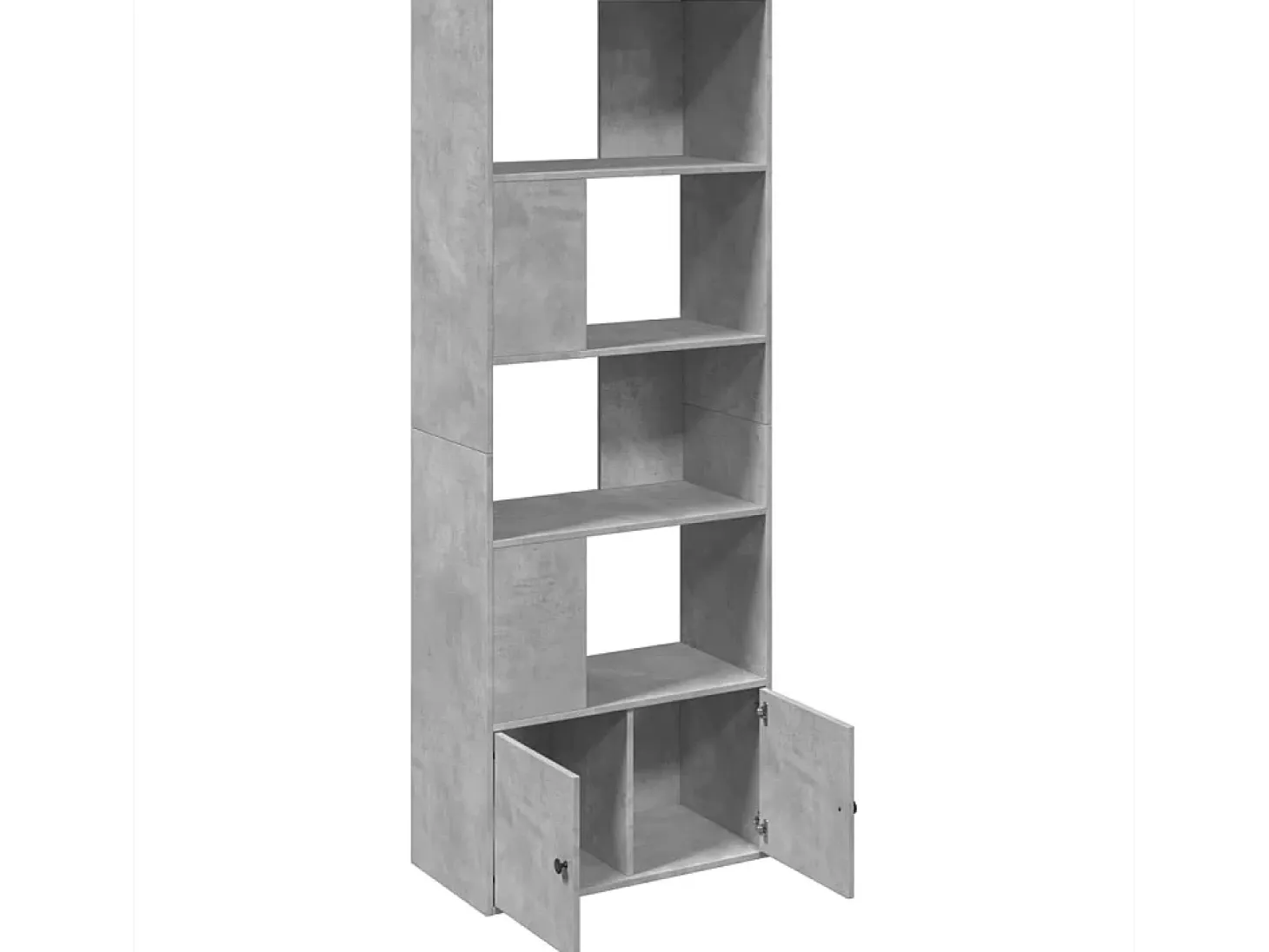 Estantería de madera de ingeniería gris hormigón 70x36x189 cm