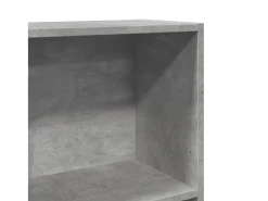 Estantería de madera de ingeniería gris hormigón 40x24x143 cm