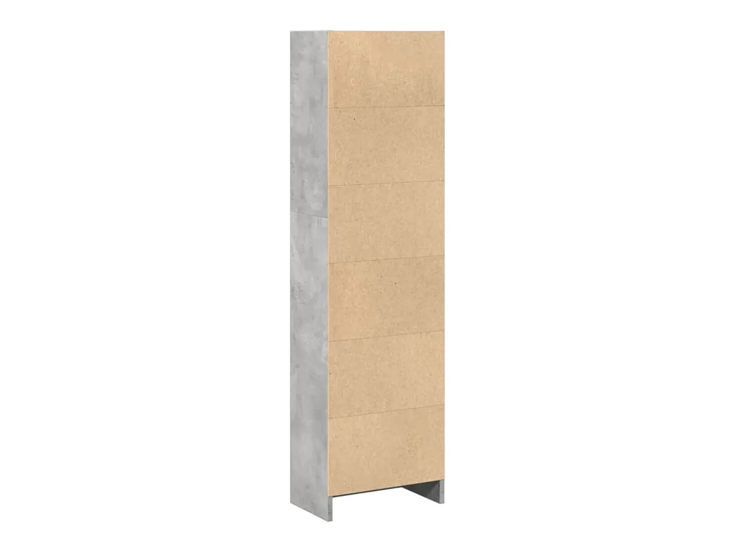Estantería de madera de ingeniería gris hormigón 40x24x143 cm