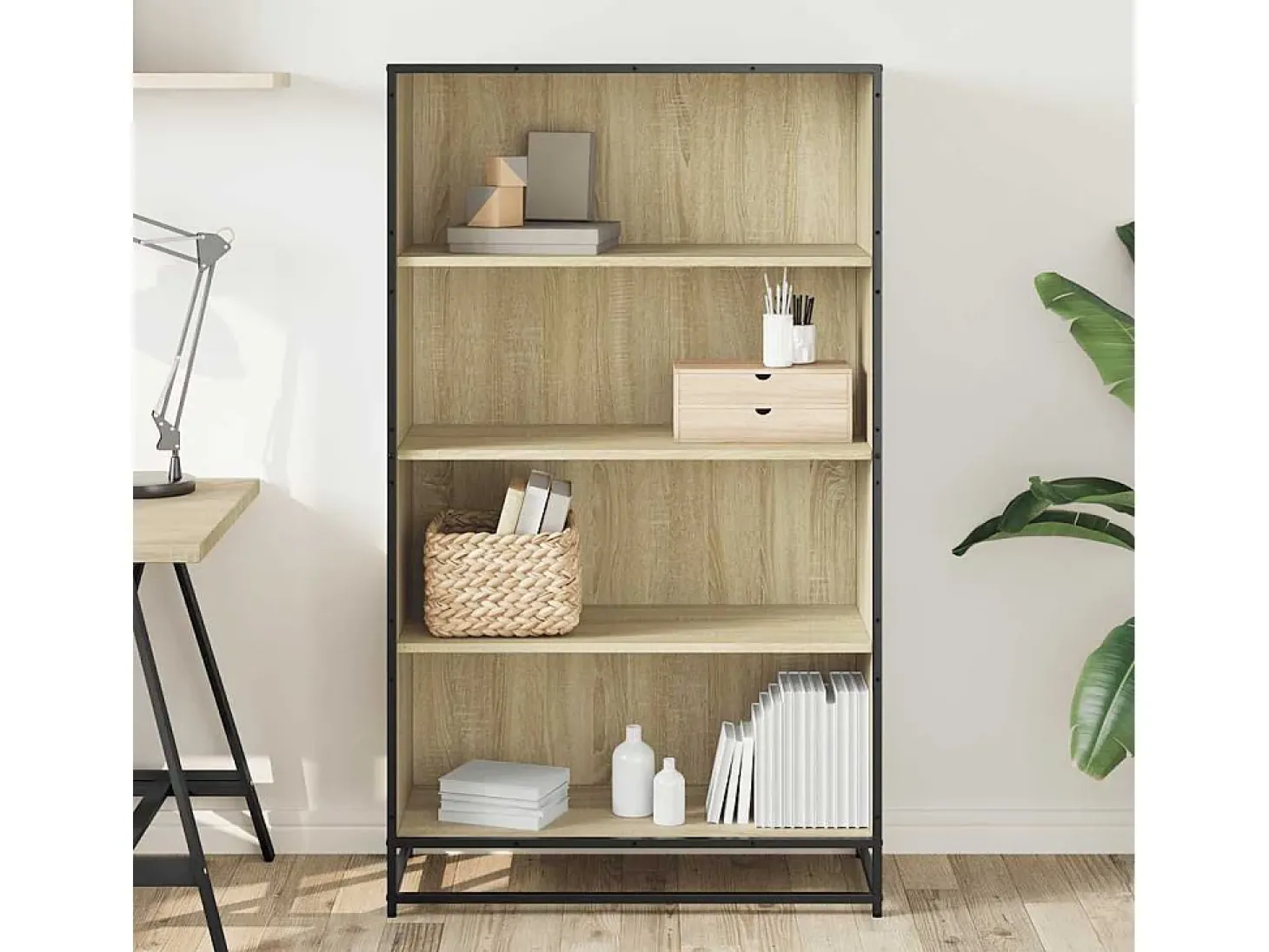 Estantería de madera de ingeniería roble Sonoma 80,5x35x139 cm