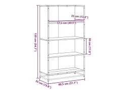 Estantería de madera de ingeniería roble Sonoma 80,5x35x139 cm