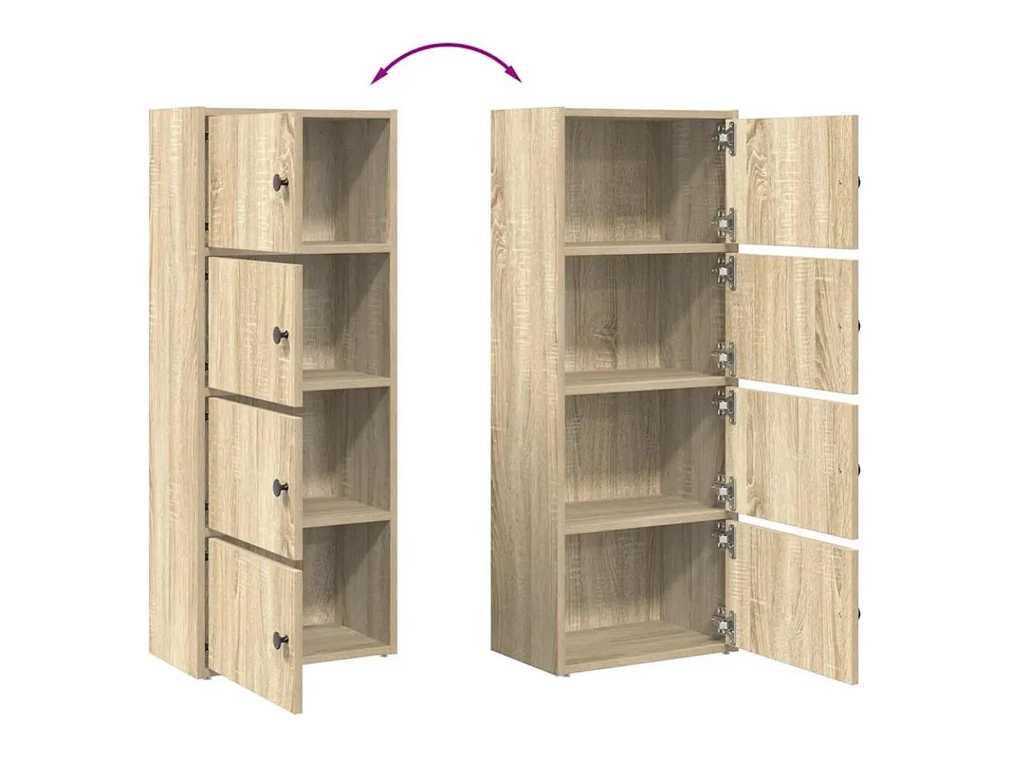 Estantería de madera de ingeniería roble sonoma 40x24x102 cm