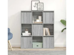 Estantería de madera de ingeniería gris sonoma 89x24x101,5 cm