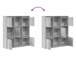 Estantería de madera de ingeniería gris sonoma 89x24x101,5 cm