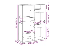 Estantería de madera de ingeniería roble Sonoma 100x33x135 cm