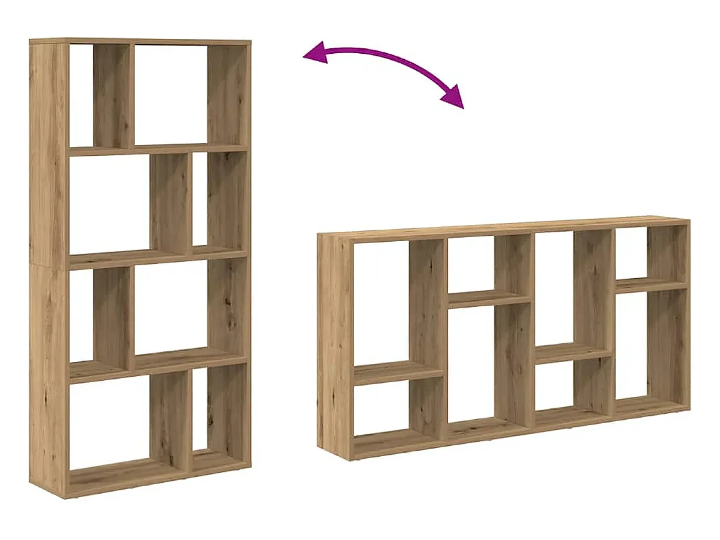 Estantería de madera de ingeniería roble artisian 60x20x120 cm