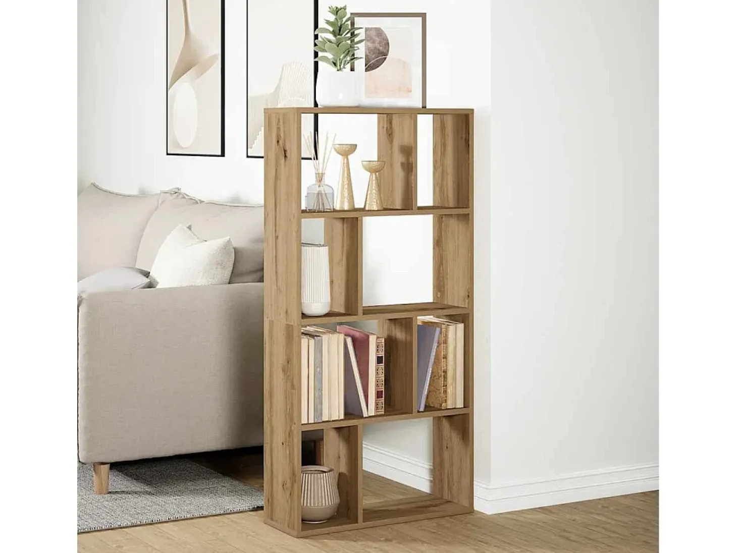 Estantería de madera de ingeniería roble artisian 60x20x120 cm