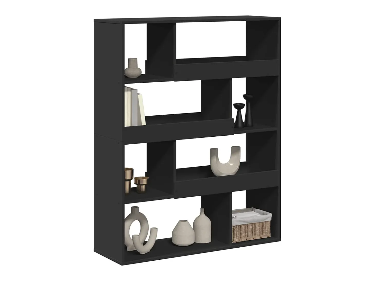 Estantería de madera de ingeniería negra 100x33x125,5 cm