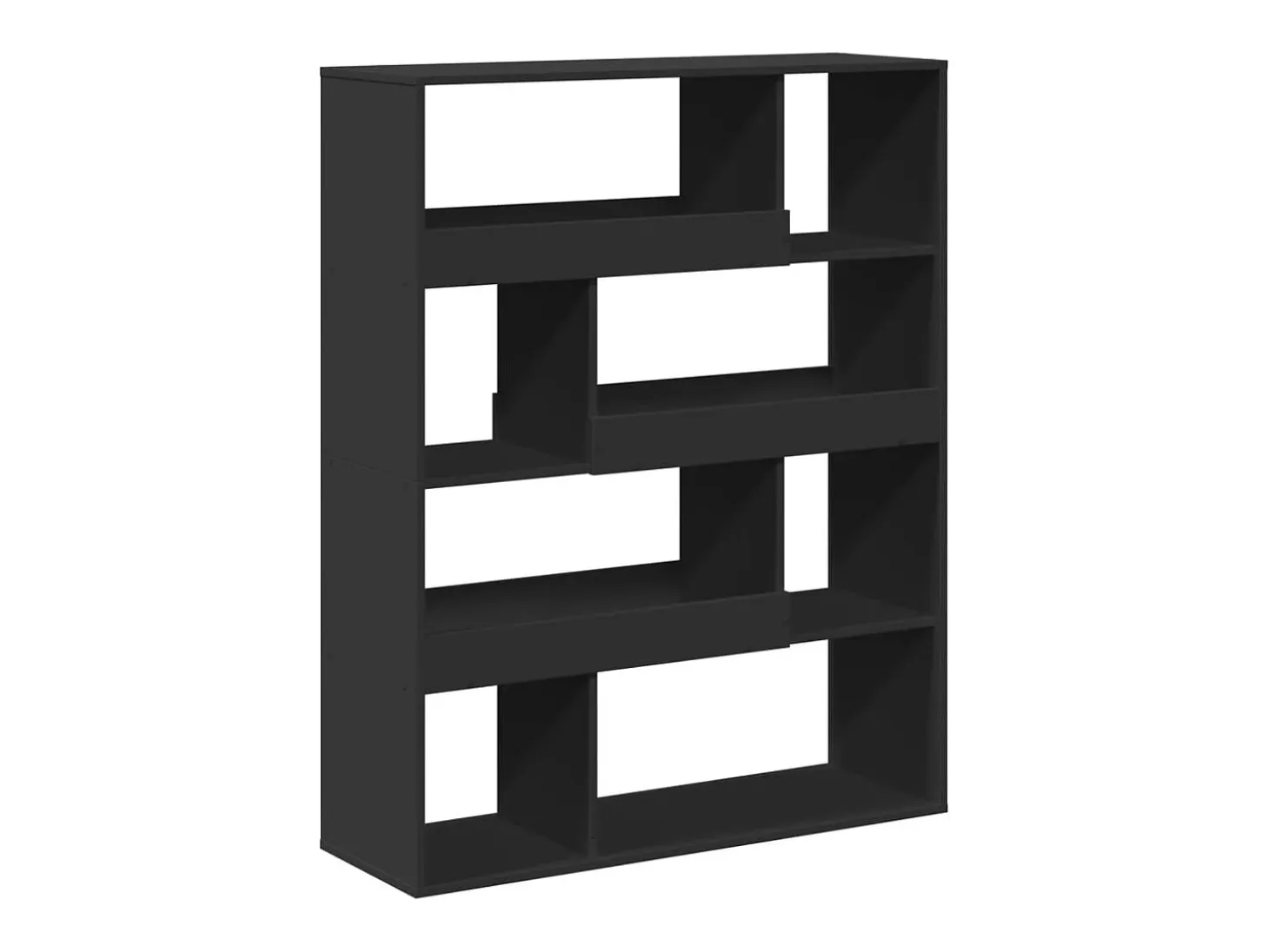 Estantería de madera de ingeniería negra 100x33x125,5 cm