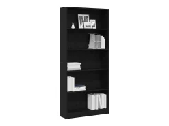 Estantería de madera de roble negro 80x24x176 cm
