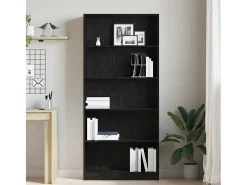 Estantería de madera de roble negro 80x24x176 cm