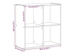 Estantería de madera ingeniería roble artisian 68,5x32x68,5 cm