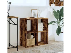 Estantería de madera ingeniería roble ahumado 68,5x32x68,5 cm