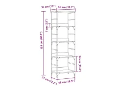 Estantería de madera ingeniería madera envejecida 50x33x153 cm