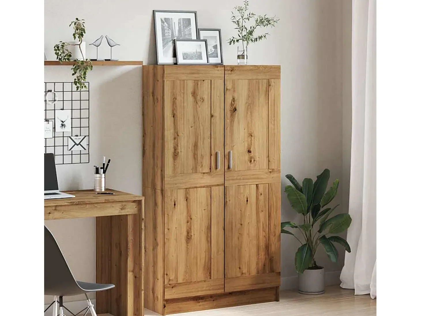 Estantería de madera ingeniería roble artisan 82,5x30,5x150 cm