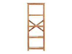 Estantería de madera maciza de acacia acabado miel 60x30x160 cm