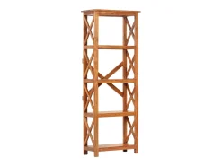 Estantería de madera maciza de acacia acabado miel 60x30x160 cm