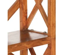 Estantería de madera maciza de acacia acabado miel 60x30x160 cm
