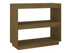 Estantería de madera maciza de pino marrón miel 80x35x71 cm