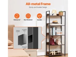 Estantería de Metal Abierta SucceBuy de 5 Niveles para Sala de Estar, Dormitorio y Oficina