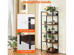 Estantería de Metal Abierta SucceBuy de 5 Niveles para Sala de Estar, Dormitorio y Oficina