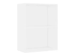 Estantería de 2niveles madera contrachapada blanca 60x30x76,5cm
