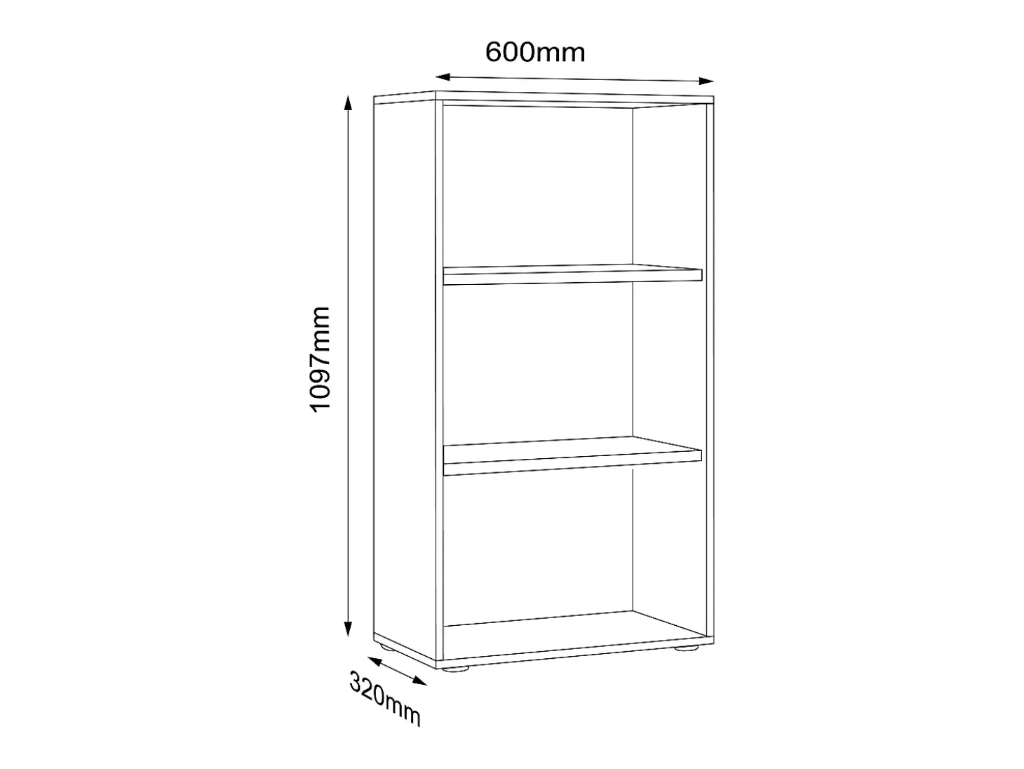 Estantería de oficina Salia 3x AN. 60 cm