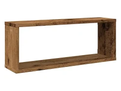 Estantería de pared cúbica 2 piezas madera vieja 60x15x23 cm
