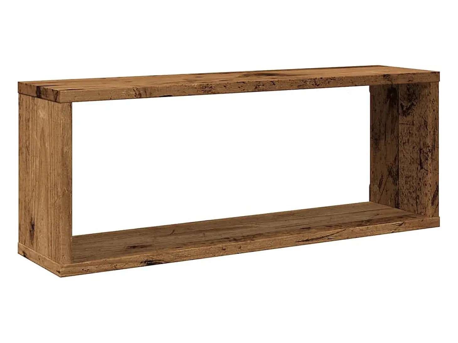 Estantería de pared cúbica 2 piezas madera vieja 60x15x23 cm
