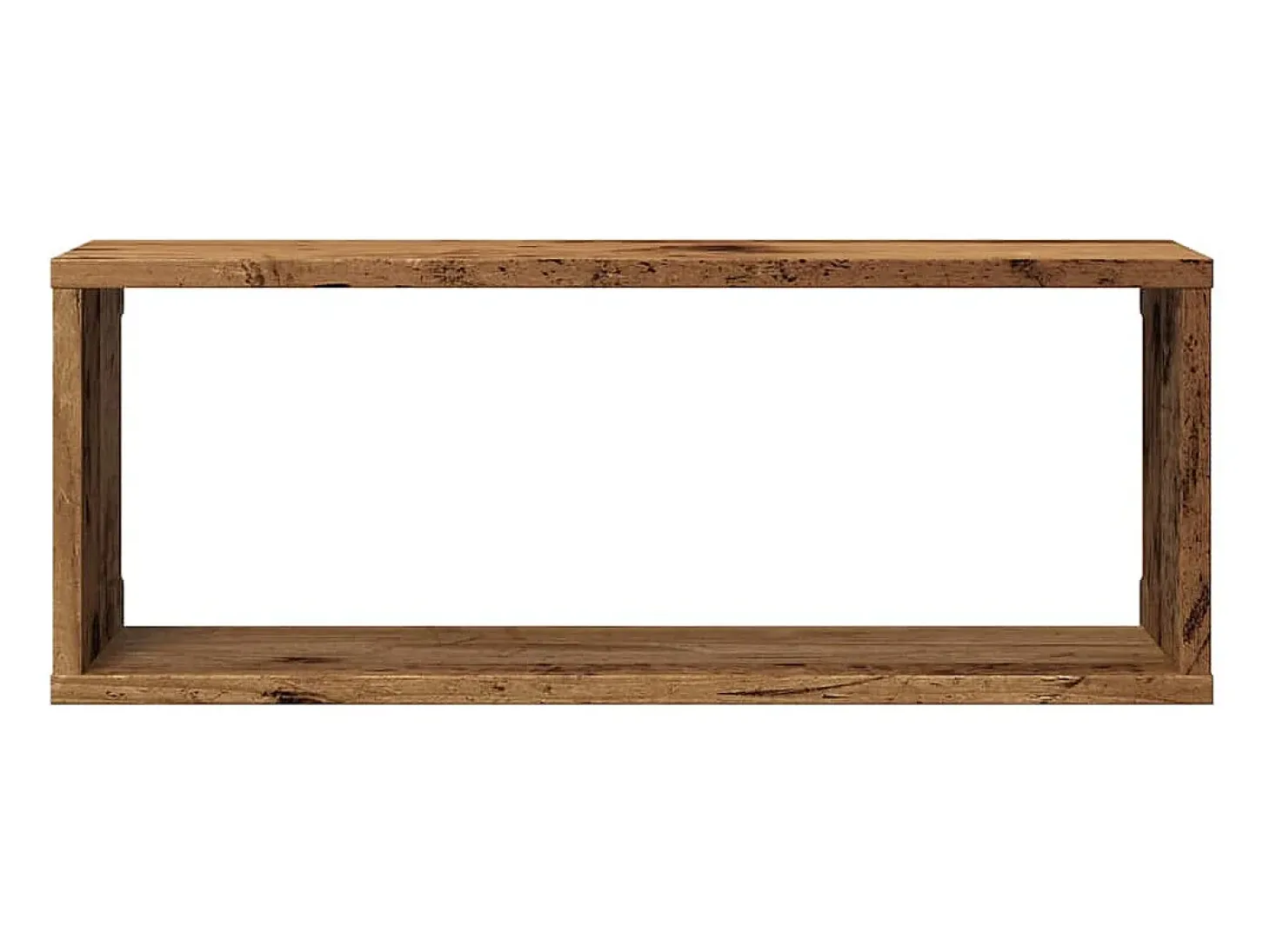 Estantería de pared cúbica 2 piezas madera vieja 60x15x23 cm