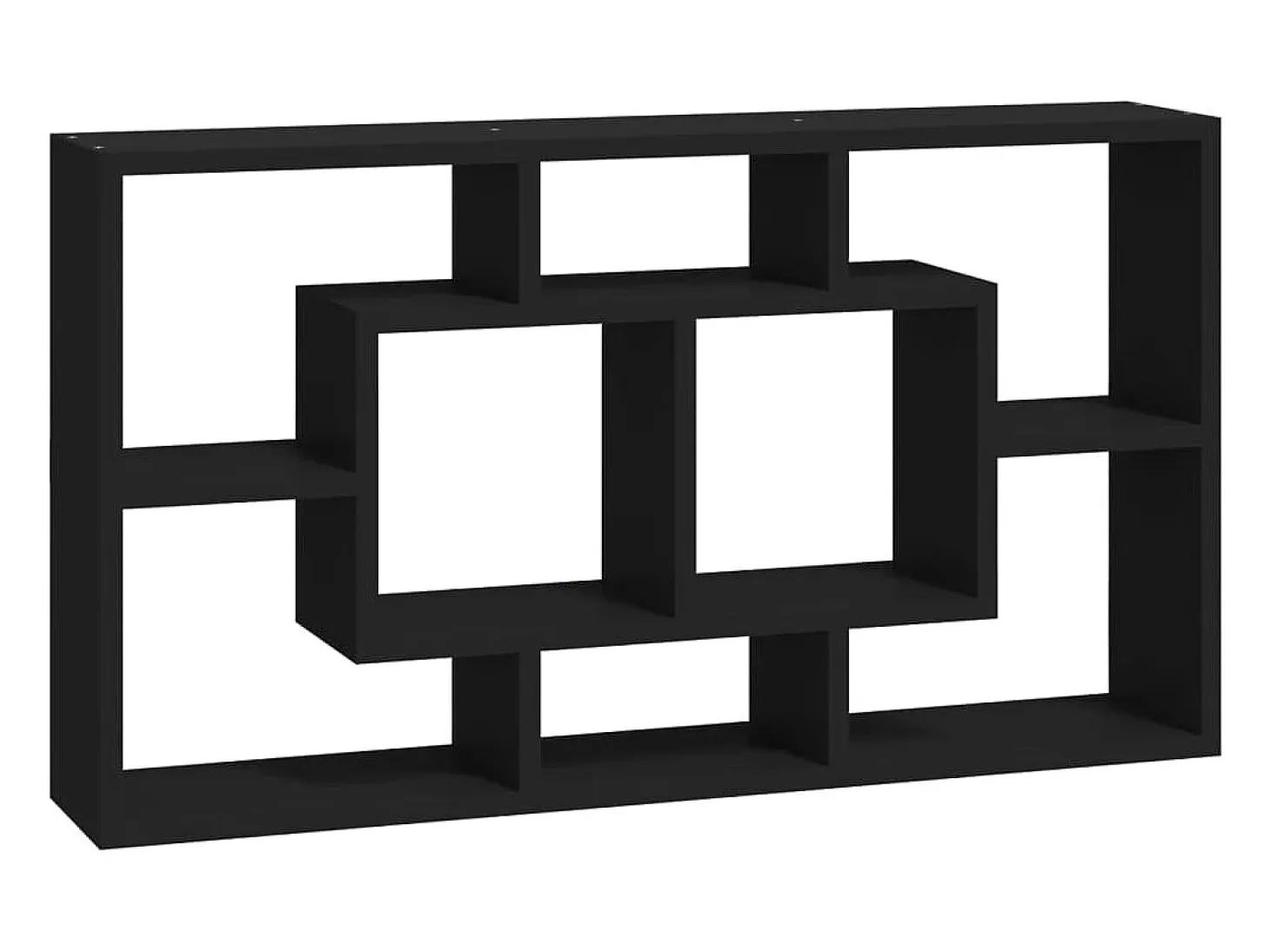 Estantería de pared con 8 compartimentos negro ES25798